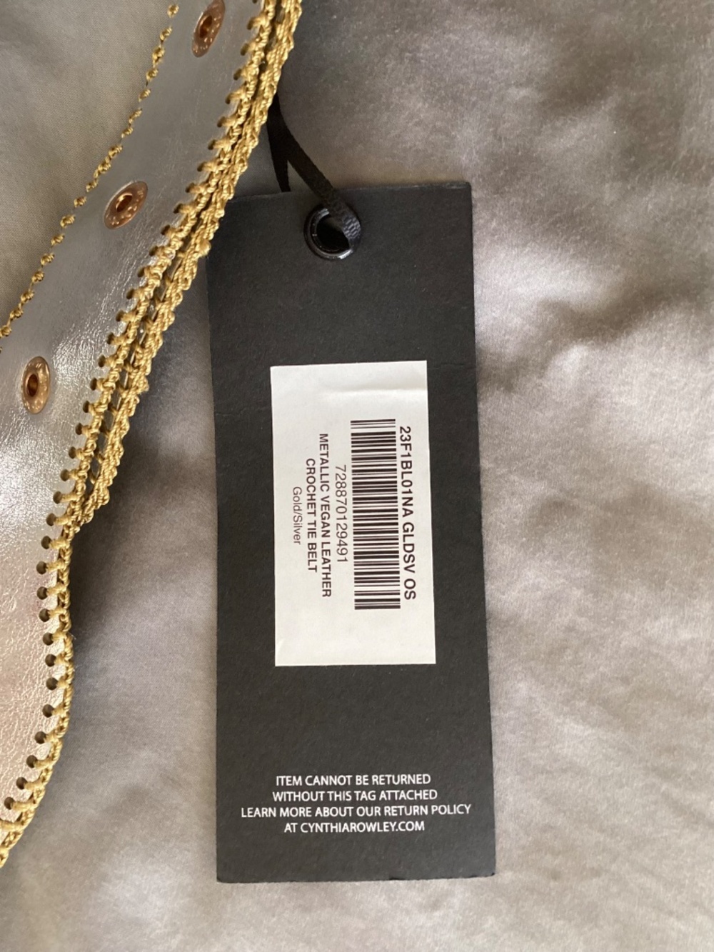 Cynthia Rowley Metallic Vegan Leather Belt - Picture 4 of 13